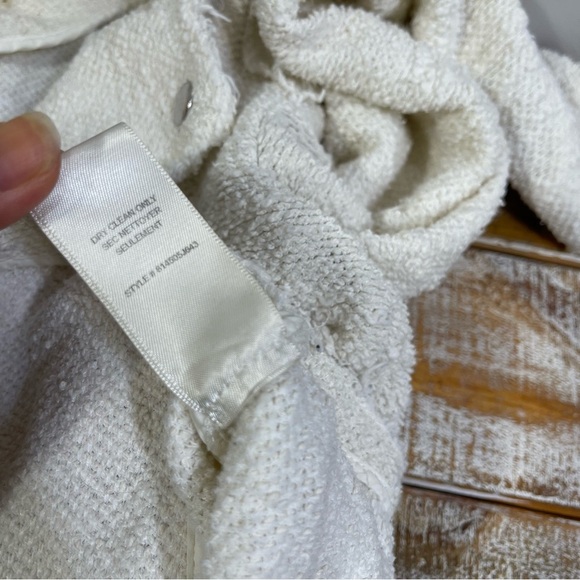 REBECCA TAYLOR Off White Tweed Boucle Knit Moto Jacket Size 2 - Picture 11 of 15